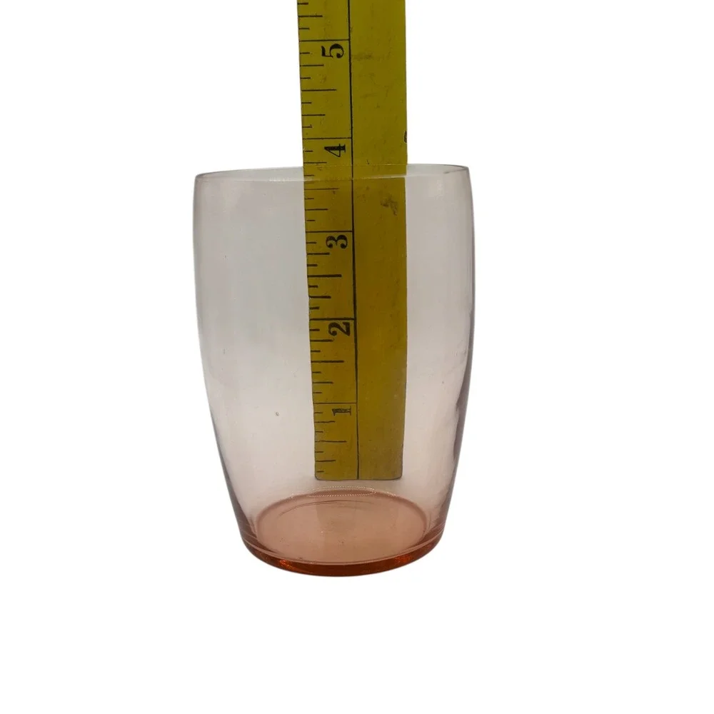 Ombre Pink Glass Vase Flower Holder Home Decor Accent Piece‎ 4 Inch